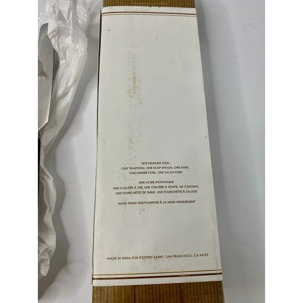 Pottery Barn Horn Flatware 2008-2009 Genuine Horn 5 Piece Place Setting Read #3
